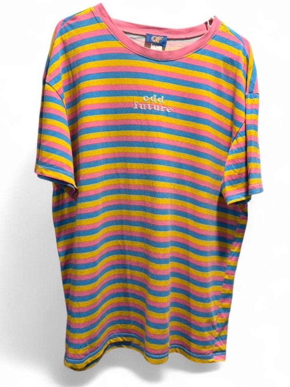 Odd Future Multicolor Stripe Tee - Pink, Blue, Yellow XL OFWGKTA
